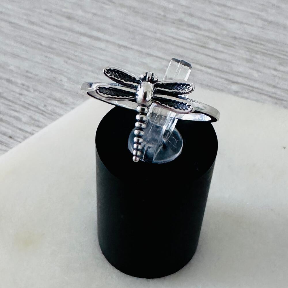 Sterling Silver Dainty Dragonfly Ring - Picture 7 of 7